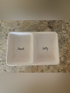 Rae Dunn, “Sweet & Salty” Divided Ceramic Snack Tray